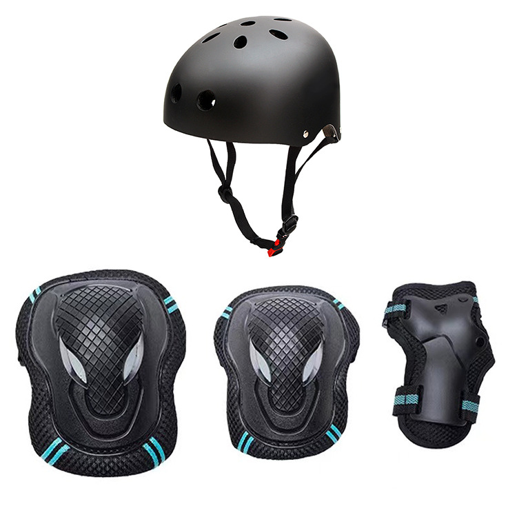 SIX SETS OF BLUE GEAR + HELMET, L